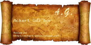 Ackert Gábor névjegykártya